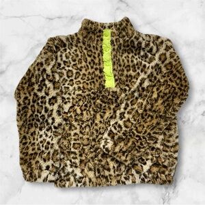 Treasure & Bond Girls Leopard Print Bomber Jacket - Youth L (10/12)